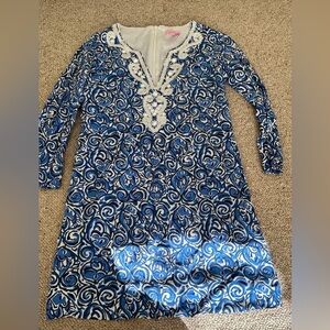 Lilly Pulitzer Blue and White Embellished Dress